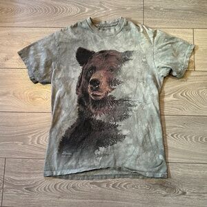 The Mountain Tie-Dye Bear Tree Print Tee